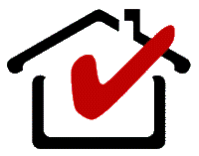 Logo icon of house with check mark in it